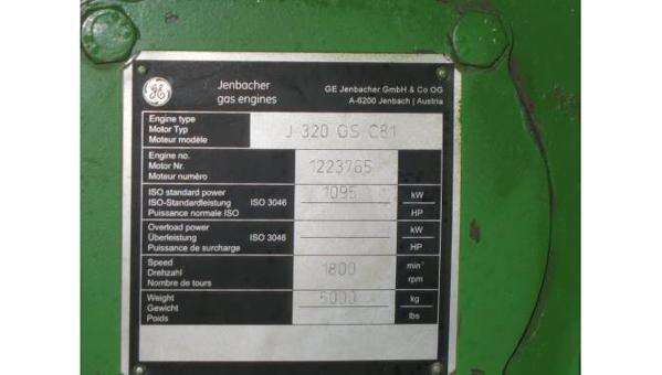 Used Jenbacher J320GS C81 Natural Gas Generator
