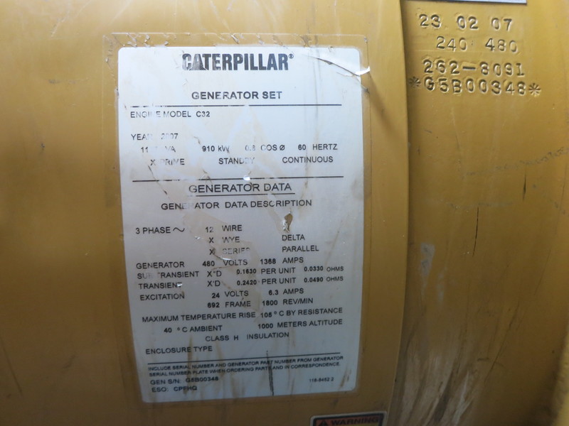 Used Caterpillar C32 Diesel Generator 1712 Hrs, EPA Tier 2