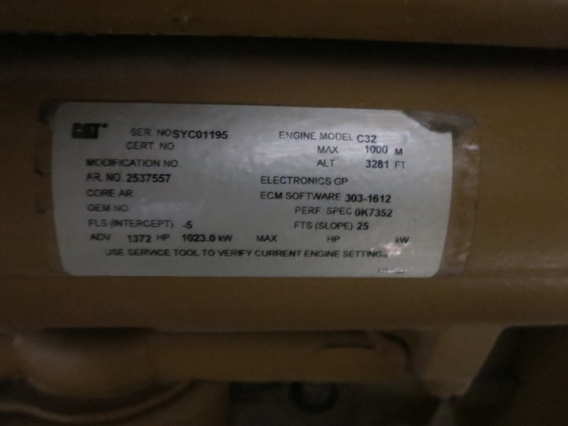 Used Caterpillar C32 Diesel Generator 1712 Hrs, EPA Tier 2