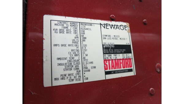 Used Baldor IDLC500-D Diesel Generator, 521 hrs