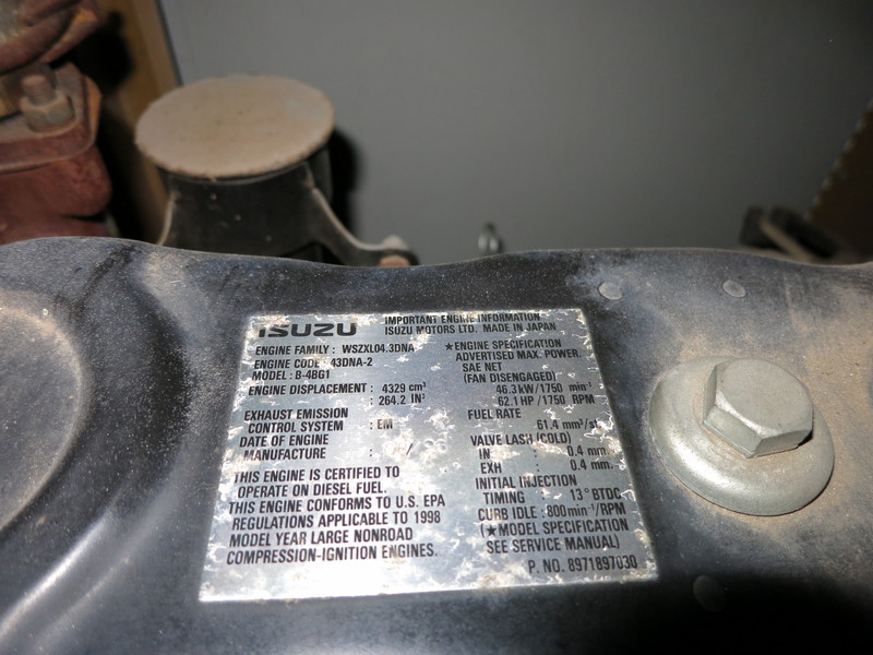 Used Isuzu 40 RD Diesel Generator, 165 Hrs