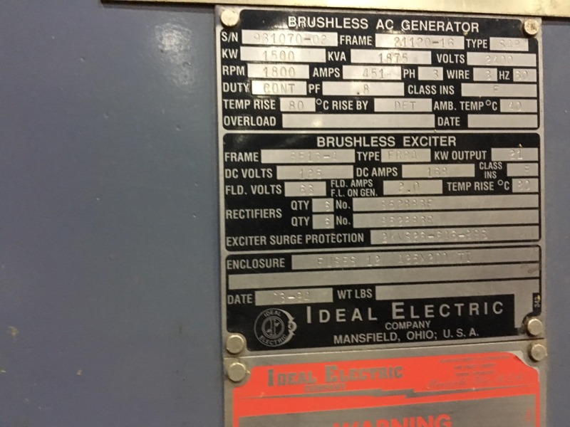 Used Murray 1500 kW RJG2 Steam turbine