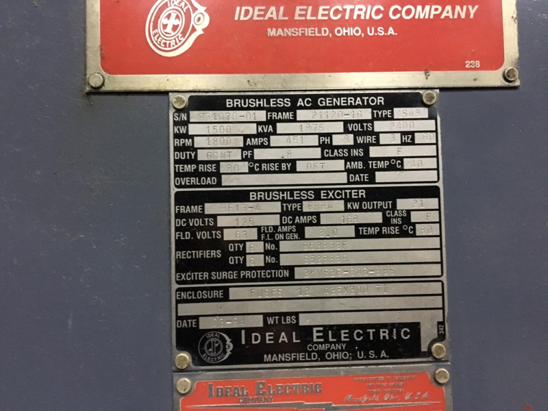 Used Murray 1500 kW RJG2 Steam turbine