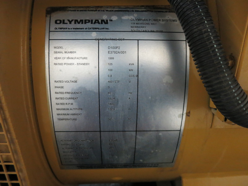 Used Caterpillar D100P2 Diesel Generator