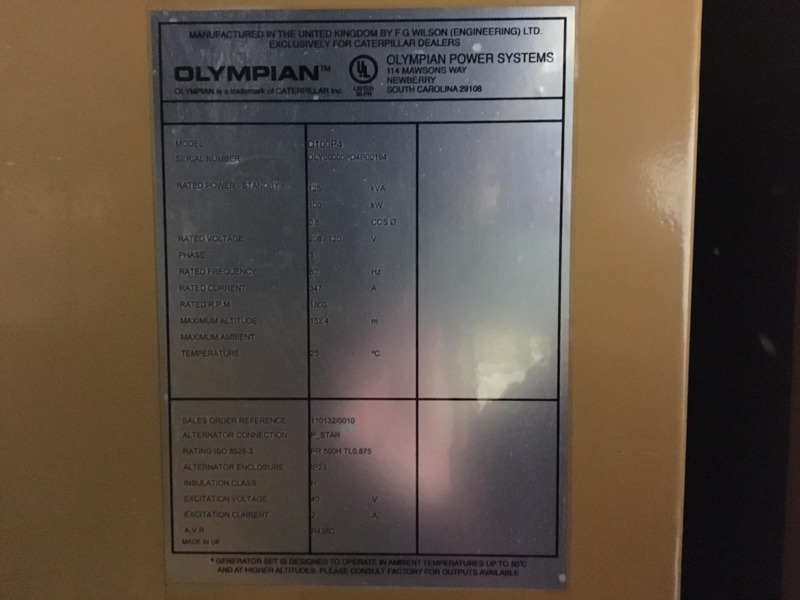 Used Caterpillar D100P4 Diesel Generator