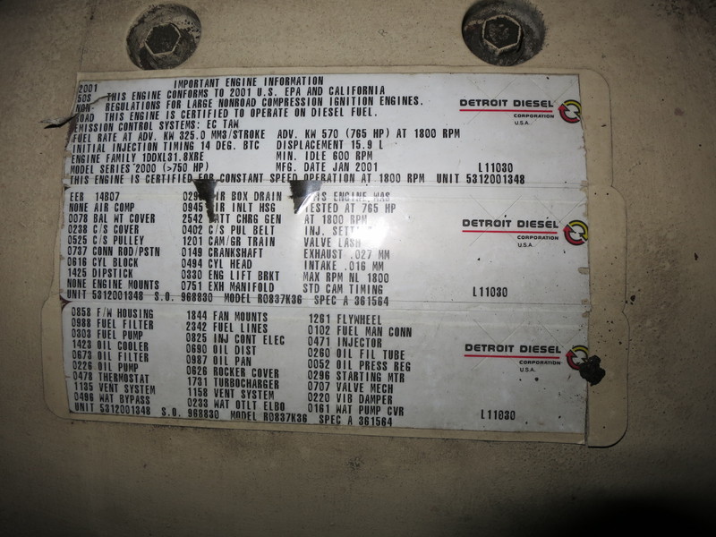 Used Kohler 500ROZD4 Diesel Generator, 635 Hrs