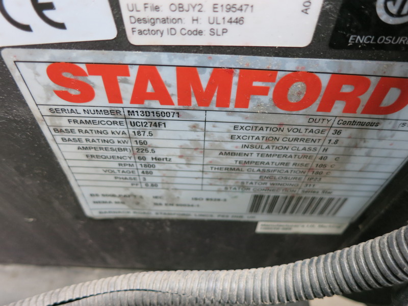 Used Cummins 150GFPA Natural Gas Generator, 524 hrs