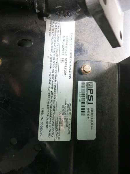 Used Cummins 150GFPA Natural Gas Generator, 524 hrs