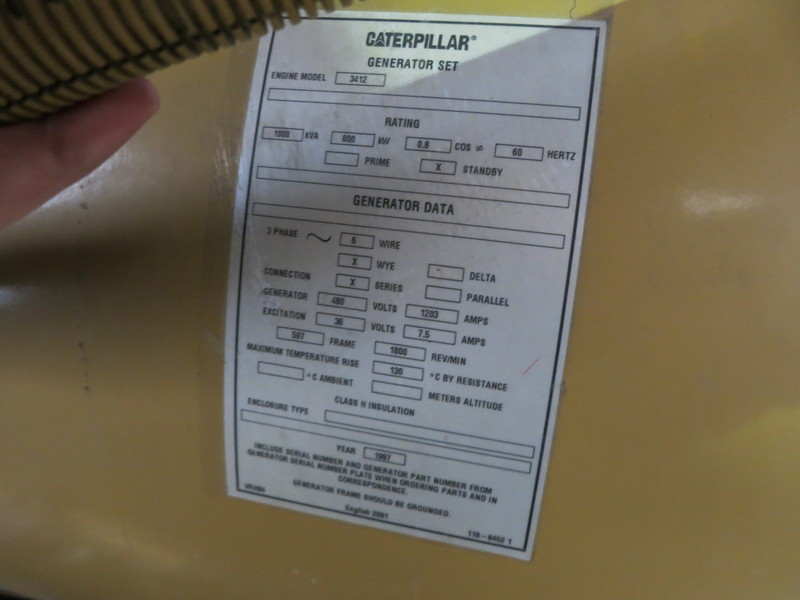 Used Caterpillar 3412 Diesel Generator, 1680 Hrs