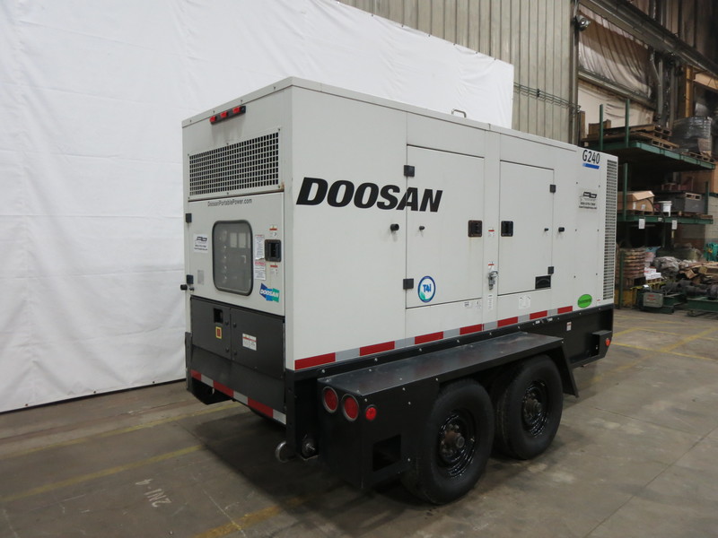 Used Doosan / Cummins G240 Rental Grade Diesel Generator, 2488 Hrs