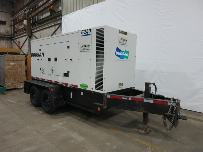 Used Doosan / Cummins G240 Rental Grade Diesel Generator, 2488 Hrs