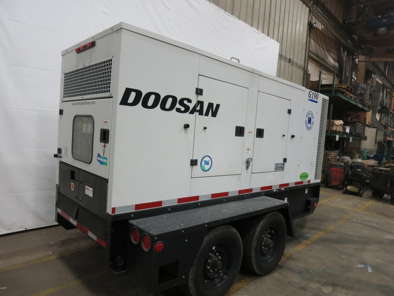 Used Doosan / Cummins G190 Rental Grade Diesel Generator, 740 Hrs
