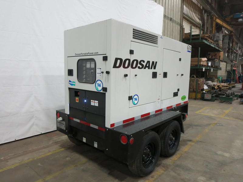 Used Doosan / Cummins G70 Rental Grade Diesel Generator, 1972 Hrs