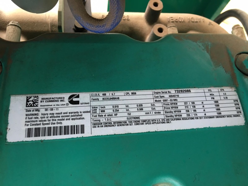 Used Cummins DSGAA Diesel Generator, 131 Hrs, EPA Tier 3