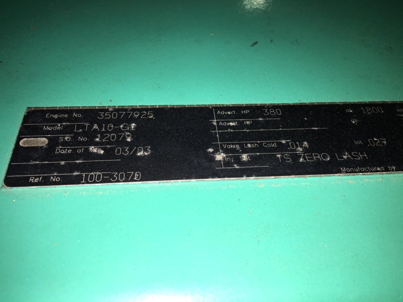 Used Cummins DFAC Diesel Generator, 500 Hrs