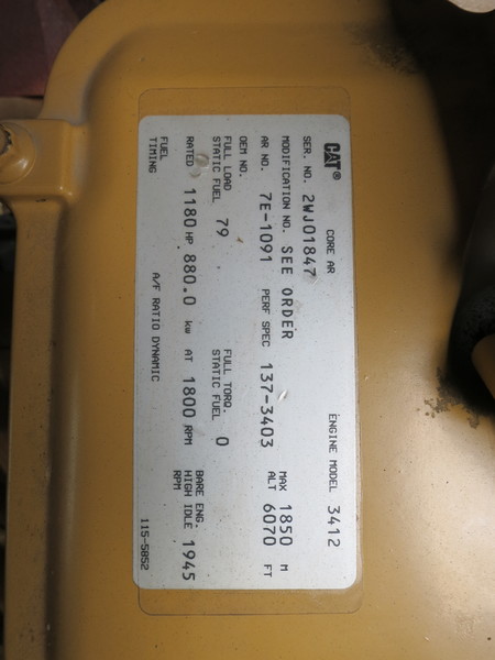 Used Caterpillar 3412 Diesel Generator, 459 Hrs