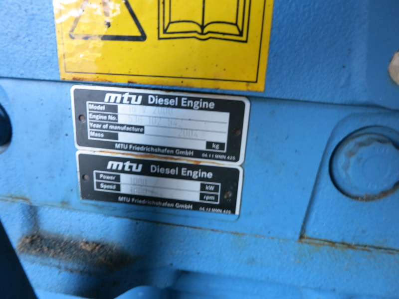 Used MTU XS850U Diesel Generator, 233 Hrs