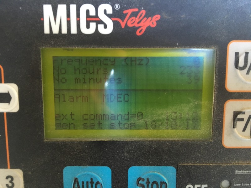 Used MTU XS850U Diesel Generator, 233 Hrs