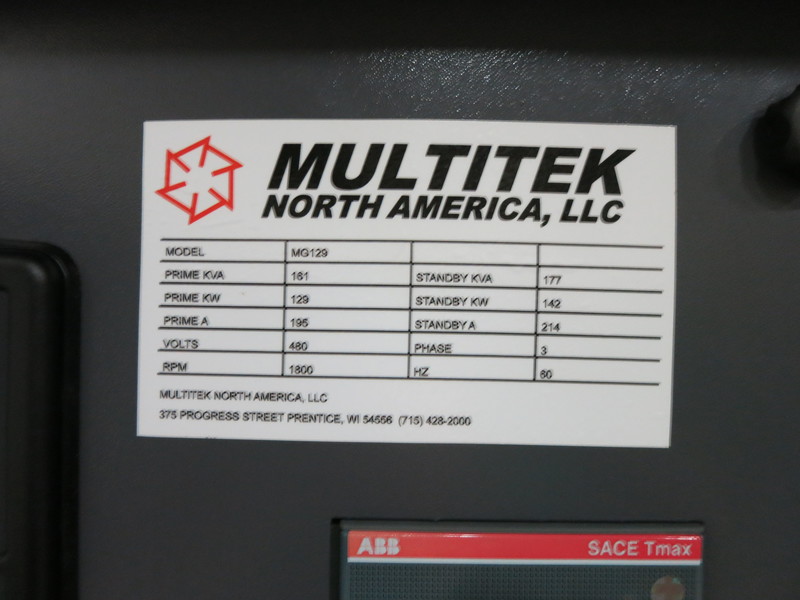 New Multitek MG129 Rental Grade Diesel Generator