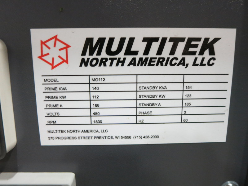 New Multitek MG112 Rental Grade Diesel Generator