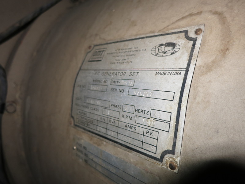 Used DMT / Cummins NTA855-G2 Diesel Generator, 1173 Hrs