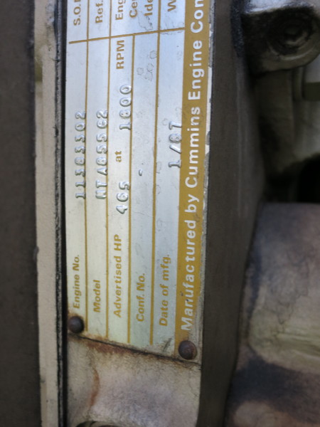 Used DMT / Cummins NTA855-G2 Diesel Generator, 1173 Hrs