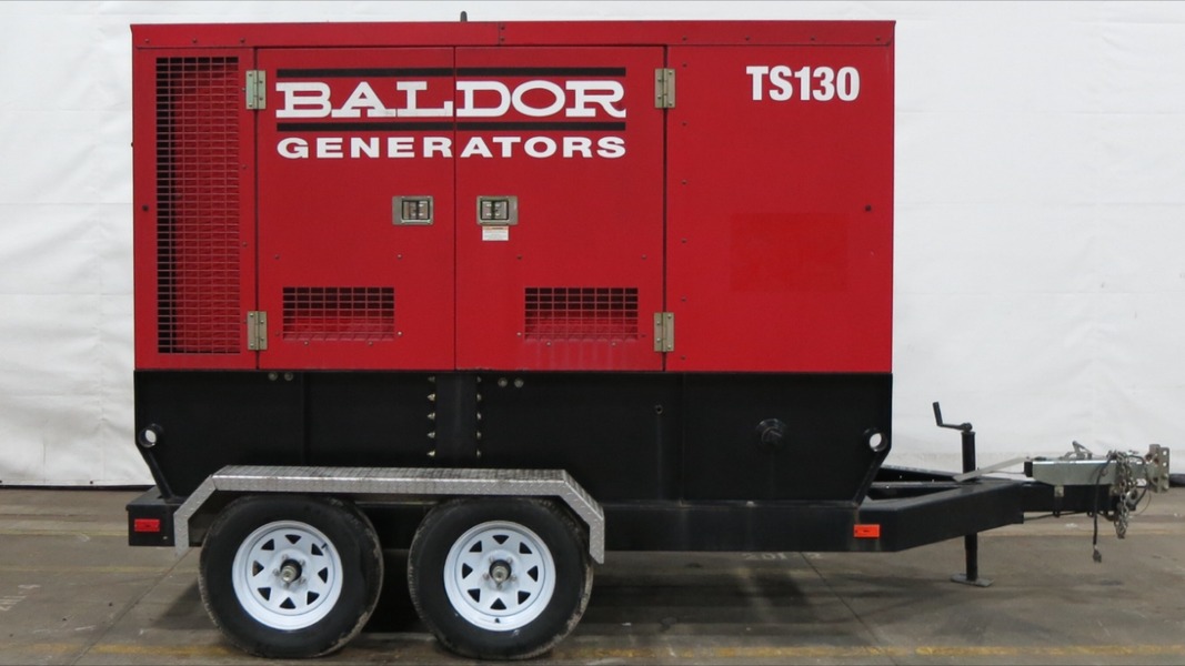Used Baldor TS130T Rental Grade Diesel Generator, 1128 Hrs, EPA Tier 3