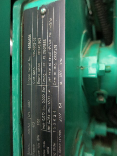 Used Cummins DGDK Diesel Generator, 291 Hrs