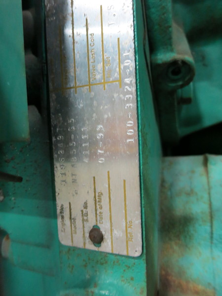 Used Cummins DFCE NTA855-G5 Diesel Generator, 415 Hrs