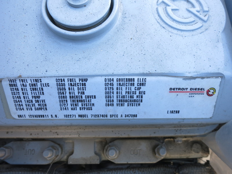 Used Detroit Diesel Spectrum 450DS60 Diesel Generator, 1017 Hrs