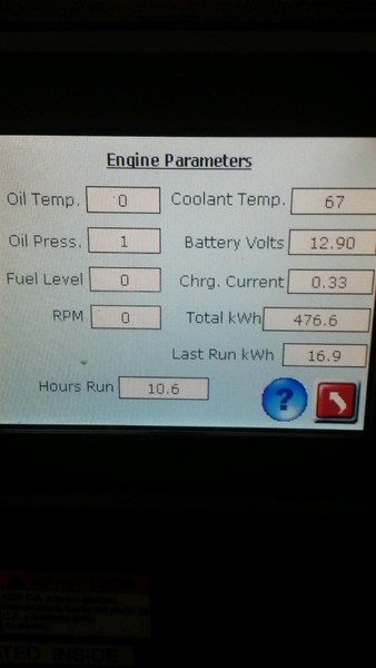 Used Generac MG0150 Natural Gas Generator, 12 Hrs