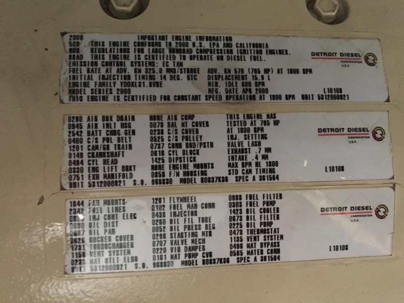 Used Kohler 500ROZD4 Diesel Generator, 392 Hrs