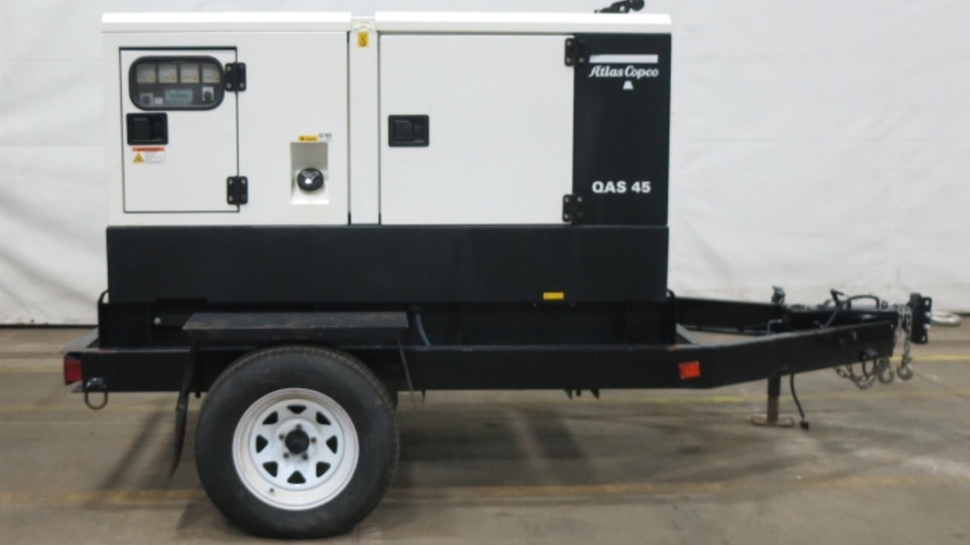 Used Atlas Copco QAS 45 Rental Grade Diesel Generator, 4109 Hrs