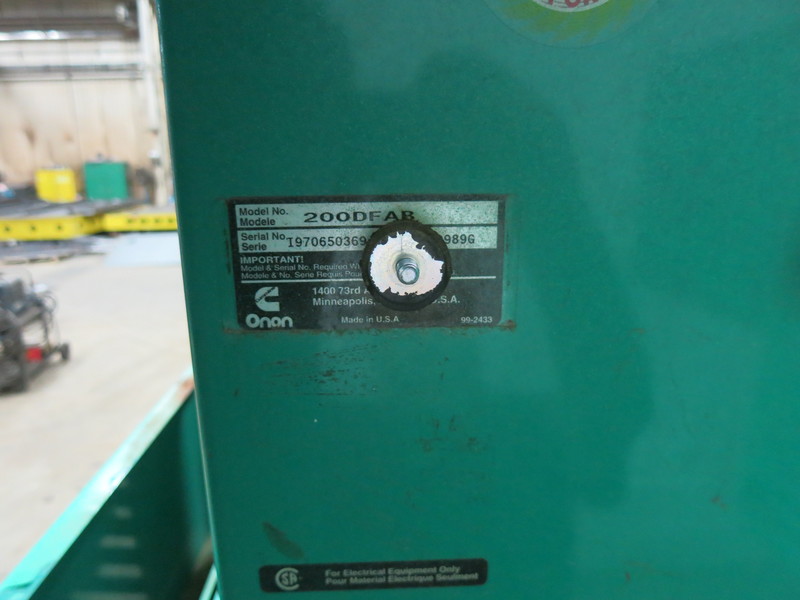 Used Cummins 200DFAB Diesel Generator, 189 Hrs