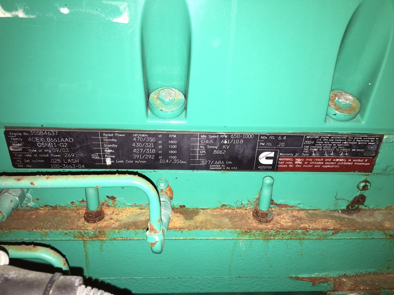 Used Cummins DQAF Diesel Generator, 140 Hrs