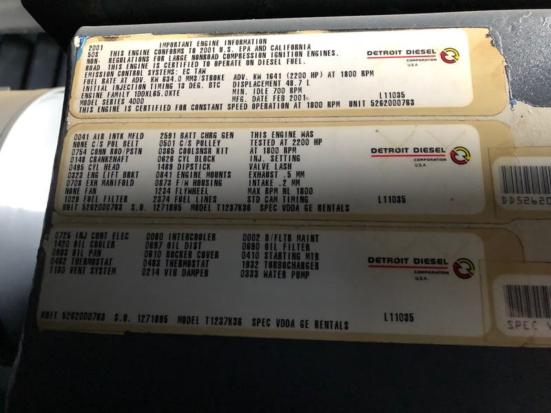 Used MTU 12V4000 Rental Grade Diesel Generator, 2319 Hrs
