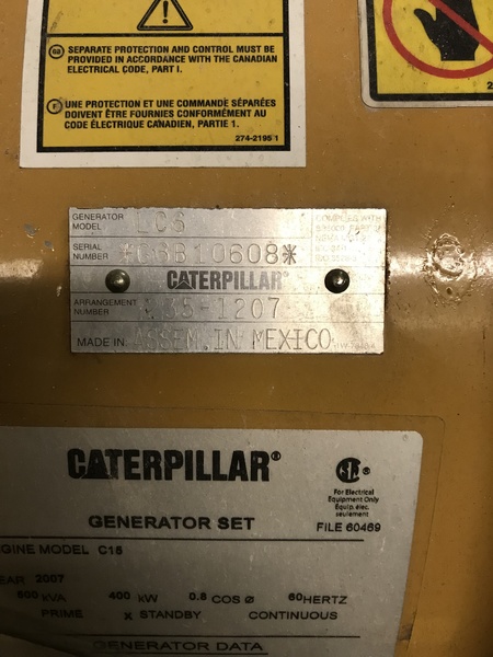 Used Caterpillar C15 Diesel Generator 175 Hrs EPA Tier 3