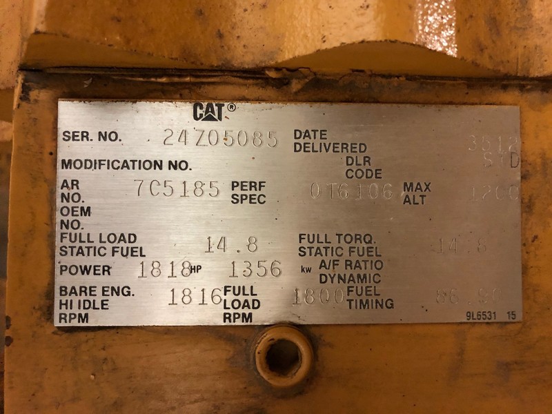 Used Caterpillar 3512 Diesel Generator | 291 Hrs | 1250 KW | 0 Price | CSDG