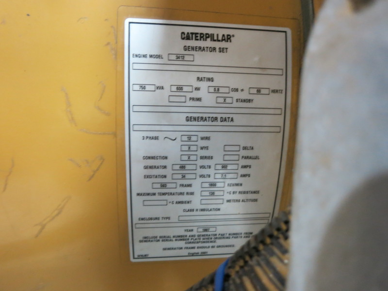 Used Caterpillar 3412 Diesel Generator, 556 Hrs