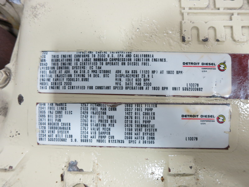 Used Kohler 600ROZD4 Diesel Generator, 404 Hrs