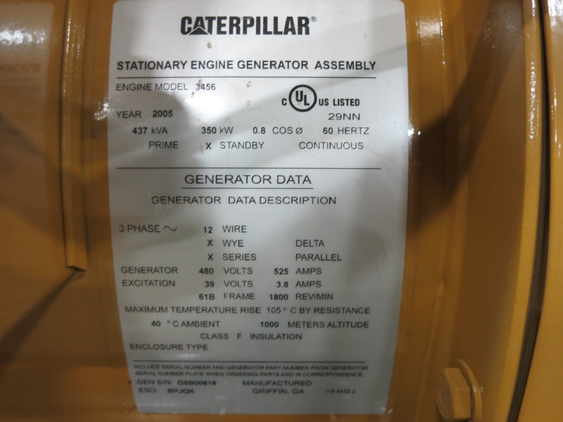 Used Caterpillar 3456 Diesel Generator, 91 Hrs