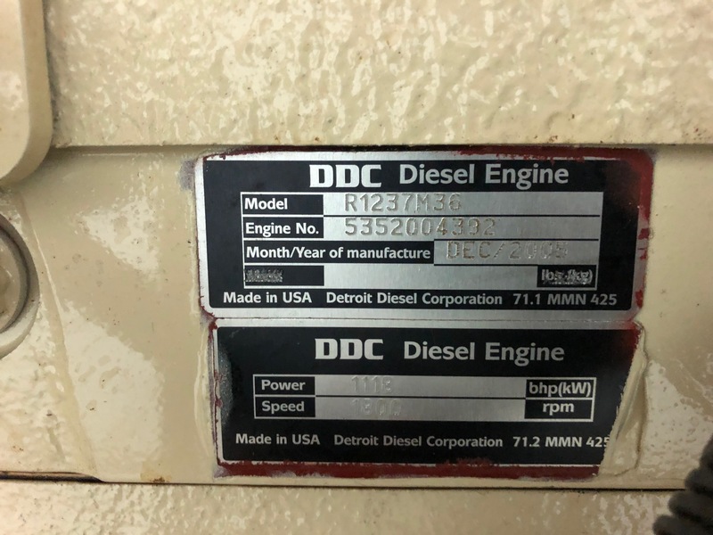 Used Kohler 750REOZDB Diesel Generator, 176 Hrs