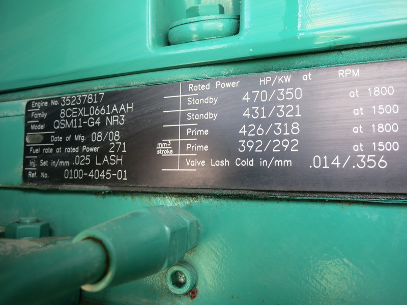 Used Cummins DQHAB QSM11-G4 Diesel Generator, 439 Hrs EPA Tier 3