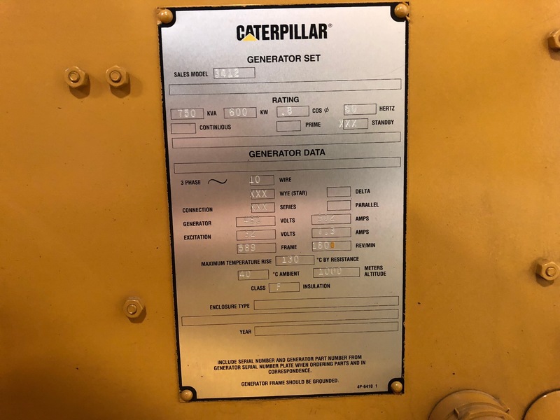 Used Caterpillar 3412 Diesel Generator 915 Hrs