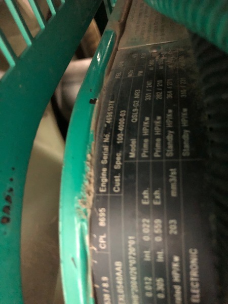 Used Cummins DSHAC Diesel Generator, 265 Hrs, EPA Tier 3