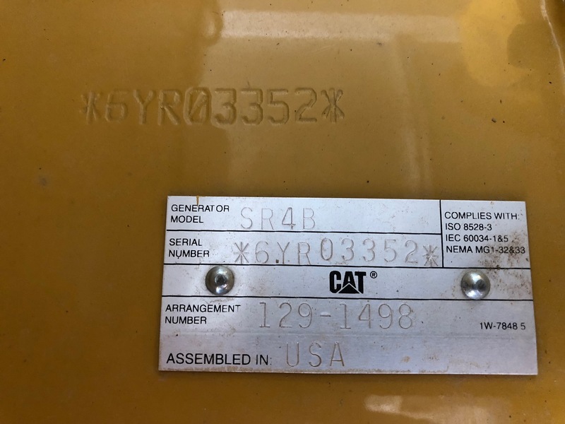 Used Caterpillar G3306NA Natural Gas Generator 1834 Hrs