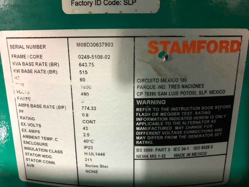 Used Cummins DFEG Diesel Generator, 110 Hrs EPA Tier 2