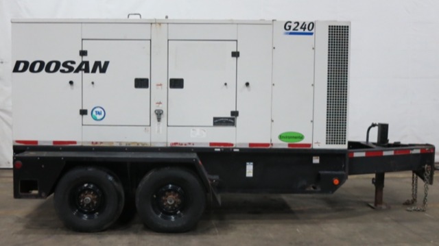 Used Doosan / Cummins G240 Rental Grade Diesel Generator, 11,141 Hrs EPA Tier 3