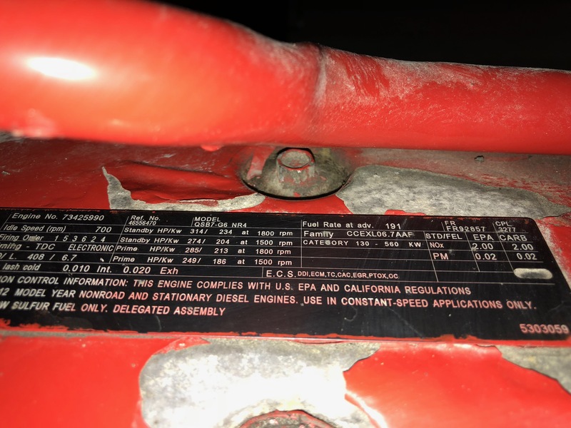 Used Doosan / Cummins G240 Rental Grade Diesel Generator, 11,141 Hrs EPA Tier 3