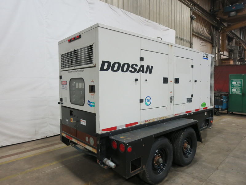 Used Doosan / Cummins G240 Rental Grade Diesel Generator, 11,141 Hrs EPA Tier 3